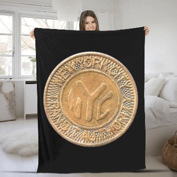 Discover NYC Subway Token Fleece Blankets