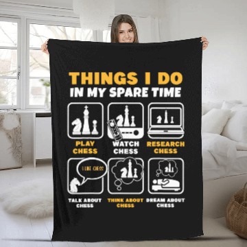 Discover Chess Player Things I Do In My Spare Time Fleece Blankets