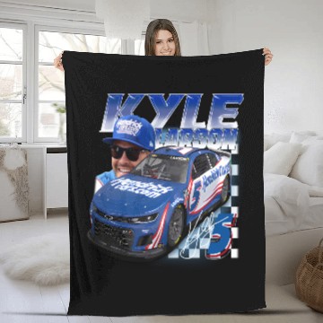 Discover Vintage Kyle Larson NAscar  Fleece Blankets
