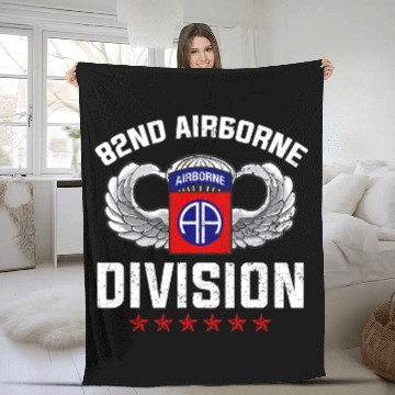 Discover US  82nd AIRBORNE Division Veteran Vintage Fleece Blankets