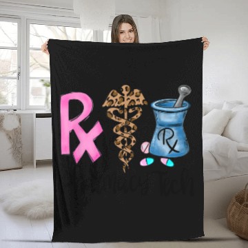 Discover Funny Pharmacy Technician CPhT Fleece Blankets