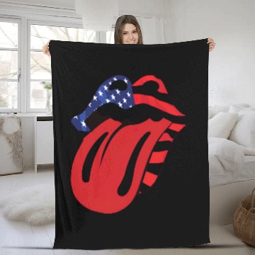 Discover Rolling Stones Lips Fleece Blankets