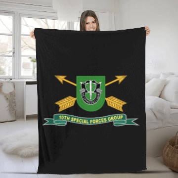 Discover Army 10th Special Forces Group Flash w Br Ribbon Baseball Jerseys Fleece Blankets