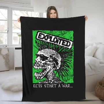 Discover The Exploited Unisex Fleece Blankets: Let's Start A War
