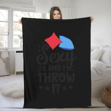 Discover Corn Star Cornhole Fleece Blankets Funny BBQ Cornhole Fleece Blankets