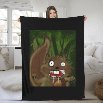 Discover Rabid Squirrel Fleece Blankets