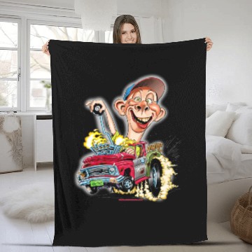 Discover Bubba J Hot Rod Pick Up Truck Fleece Blankets