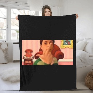 Discover Steve from Blues Clues giving the middle fingerfunny Fleece Blankets