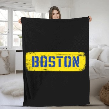 Discover Retro Boston Running Marathon Finish Line Fleece Blankets