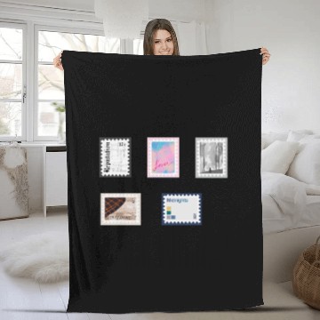 Discover Tayl0r Swift Postage Stamp Set 2 Fleece Blankets
