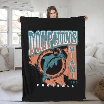 Discover Vintage Miami Dolphin Football 3D Fleece Blankets