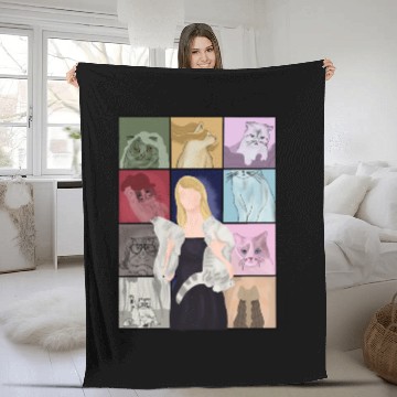 Discover eras tour cats Fleece Blankets