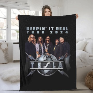 Discover TESLA Band Keepin' It Real U.S. Tour 2024 Fleece Blankets
