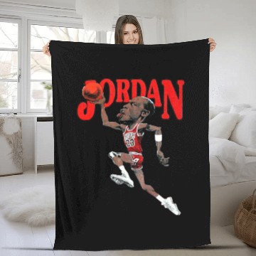 Discover Vintage Michael Jordan Caricature Fleece Blankets