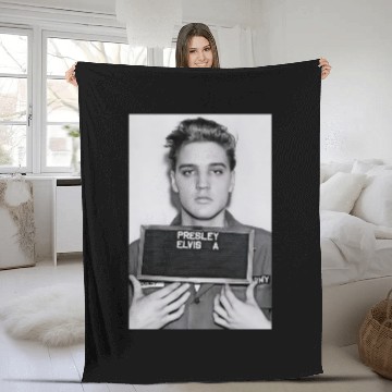 Discover Elvis Presley Mugshot Fleece Blankets