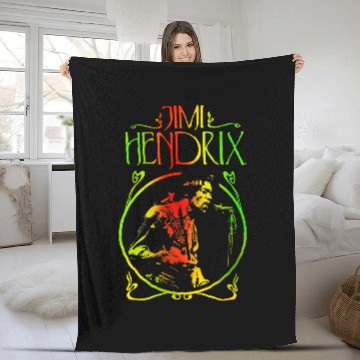 Discover Jimi Hendrix Multicolor Print Fleece Blankets