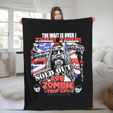Discover Vintage ROB ZOMBIE Tour Graphic Fleece Blankets