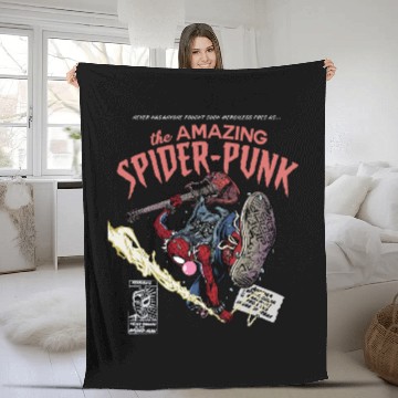 Discover The Amazing Spider Punk  Fleece Blankets,