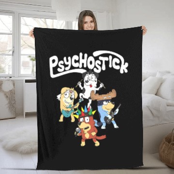 Discover BlueyDad Psychostick Baseball Jerseys | BlueyDad And Bingo Baseball Jerseys Fleece Blankets