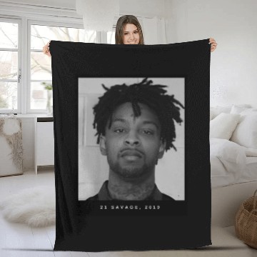 Discover 21 Savage Mugshot Fleece Blankets
