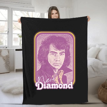 Discover Neil Diamond // Retro 1970s Fan Design - Neil Diamond - Fleece Blankets