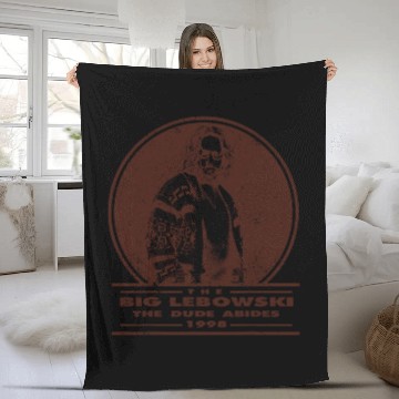 Discover The Big Lebowski Distressed Dude Abides Stamp Graphic Fleece Blankets