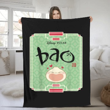Discover Disneyss Pixars Bao Happy Dumpling Vintages Traditional Logo Fleece Blankets