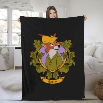 Discover Disney Robin Hood Robin  Floral Portrait Baseball Tees Fleece Blankets