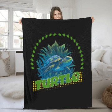 Discover KV9 Turtle accessories toad in the water and turtle around Fleece Blankets