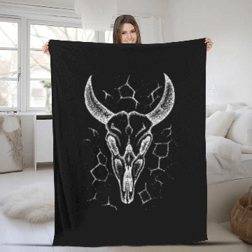 Discover Cattle Cow Skull I Indigenous I Native American Fleece Blankets