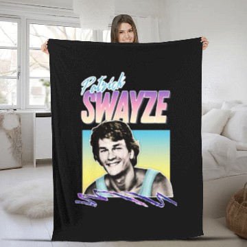 Discover Patrick Swayze Retro 90s Styled Fanart Essential Fleece Blankets