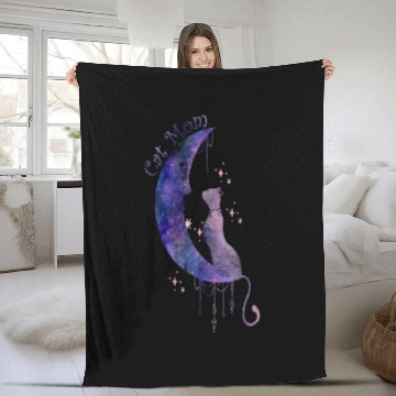 Discover black cats Paws Celestial Cat and Moon Fleece Blankets