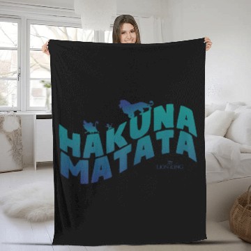 Discover Disneyss Lion King Hakuna Matata Blue Text Trio Logo Fleece Blankets