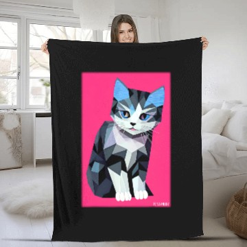 Discover black cats Paws Cat Cat Polygon Animal House Tiger Pet Fleece Blankets