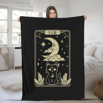 Discover black cats Paws Witch Wiccan Gothic Moon Phase Witchcraft Cat Fleece Blankets