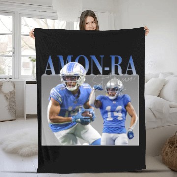 Discover Amon-Ra St. Brown Fleece Blankets - Detroit Lions - Grit - OnePride