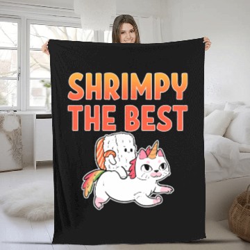 Discover Cat Paws Anime Sushi Cat Unicorns Sashimi Shrimp Fleece Blankets