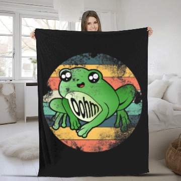 Discover Frog Gift Colourful frog outfit amphibian toad comic Fleece Blankets