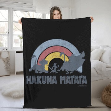 Discover Disneyss The Lion King Hakuna Matata Distressed Rainbow Logo Fleece Blankets