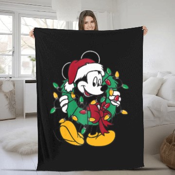 Discover Disney Mickey Mouse Lights Raglan Baseball 3D Fleece Blankets 3D Fleece Blankets