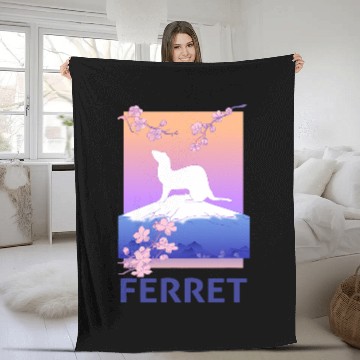 Discover Ferret Gift Mom Dad Mustela Nigripes 19 Fleece Blankets