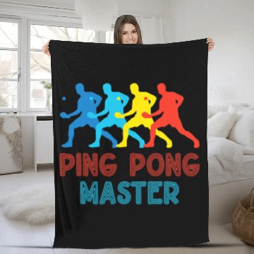Discover Table Tennis PP Ping Pong Master Ping Pong Table Tennis Player Sport Fleece Blankets