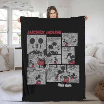 Discover Disney Mickey Mouse Comic Squares Fleece Blankets