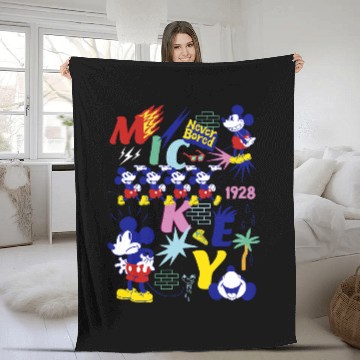 Discover Disney Mickey Mouse Vintages Never Bored Fleece Blankets
