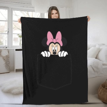 Discover Black Disney Minnie Mouse Classic Fit  - Crew Neck Fleece Blankets