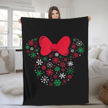 Discover Disney Minnie Holiday Snowflakes Baseball Jerseys Fleece Blankets