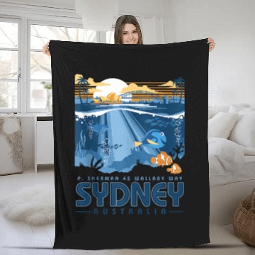 Discover Disneyss Pixars Finding Nemo Sydney Australia Poster Fleece Blankets