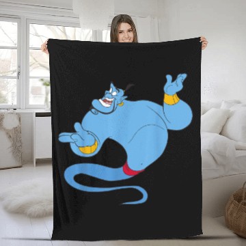 Discover Disney Aladdin Genie Floating Happy Portrait Fleece Blankets