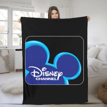 Discover Disney Channel  Mickey Mouse Blue Retro 2000s Logo Hawaiians Fleece Blankets