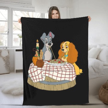 Discover Disney Lady and Tramp Bella Notte Spaghetti TShi Zip Fleece Blankets